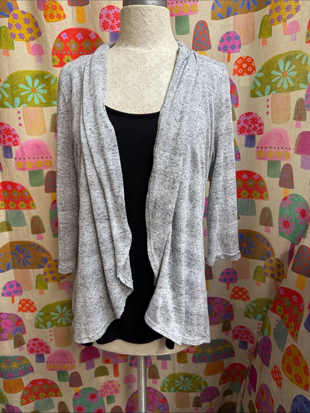 Mel & Mo 3/4 Sleeve Cardigan with Built In Top. Medium?